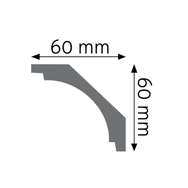 Listwa gzymsowa gładka LGG-15 240cm 6cm x 6cm Creativa - obrazek 2