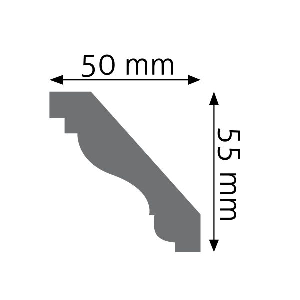 Listwa gzymsowa gładka LGG-16F 235cm 5,5cm x 5cm Creativa FLEX - obrazek 2