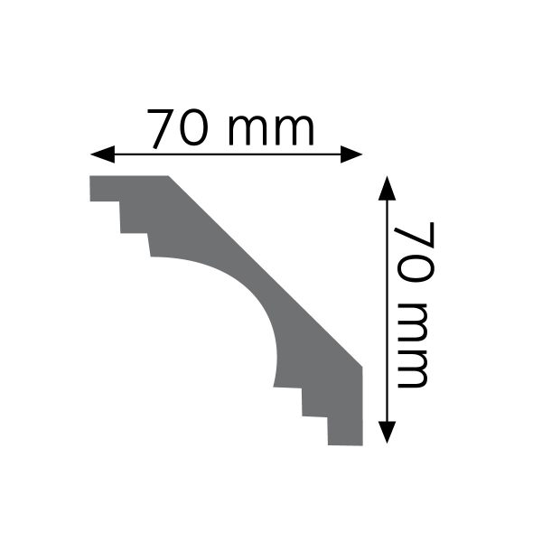 Listwa gzymsowa gładka LGG-17F 235cm 7cm x 7cm Creativa FLEX - obrazek 2