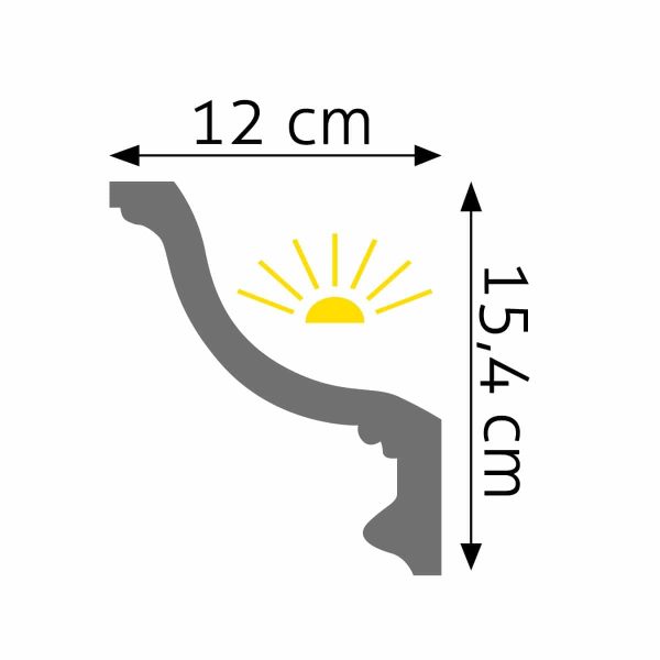 Listwa gzymsowa gładka LGG-18 240cm 15,4cm x 12cm Creativa - obrazek 2
