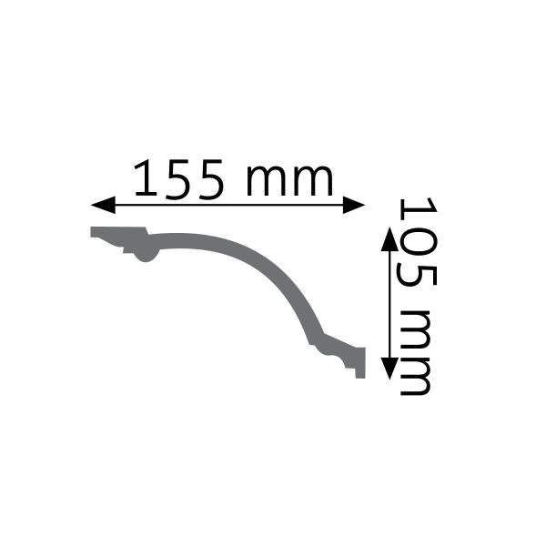 Listwa gzymsowa gładka LGG-19 240cm 10,5cm x 15,5cm Creativa - obrazek 2