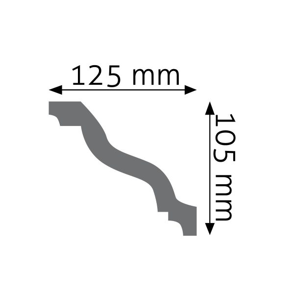 Listwa gzymsowa gładka LGG-20 240cm 10,5cm x 12,5cm Creativa - obrazek 2