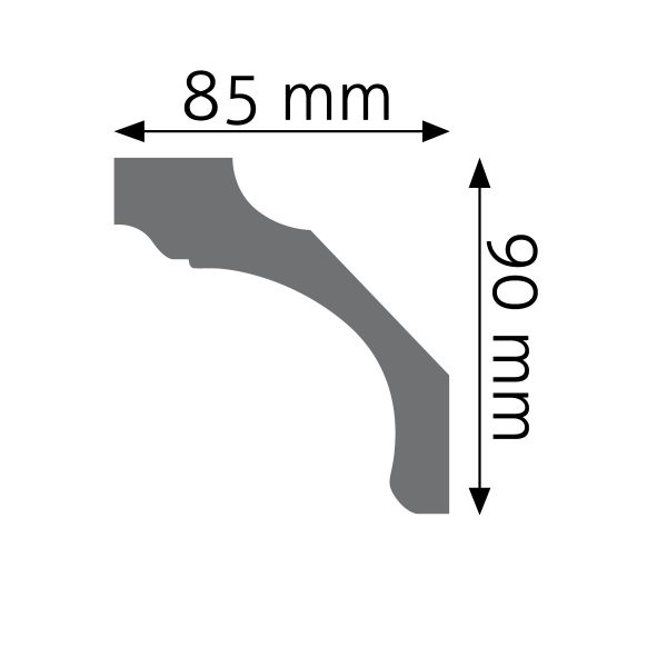 Listwa gzymsowa gładka LGG-21 240cm 9cm x 8,5cm Creativa - obrazek 2