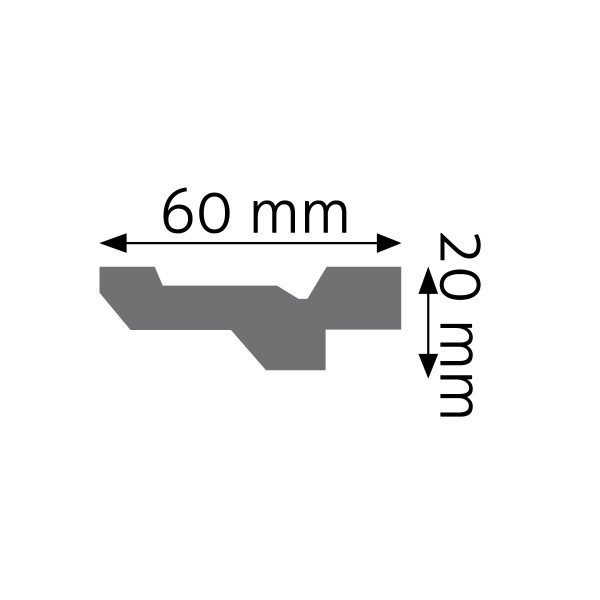 Listwa gzymsowa gładka LGG-23 240cm 2cm x 6cm Creativa - obrazek 2