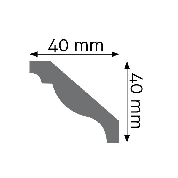 Listwa gzymsowa gładka LGG-24F 235cm 4cm x 4cm Creativa FLEX - obrazek 2