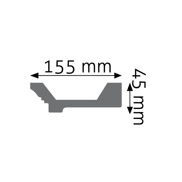Listwa gzymsowa gładka LGG-26 240cm 4,5cm x 15,5cm Creativa - obrazek 2