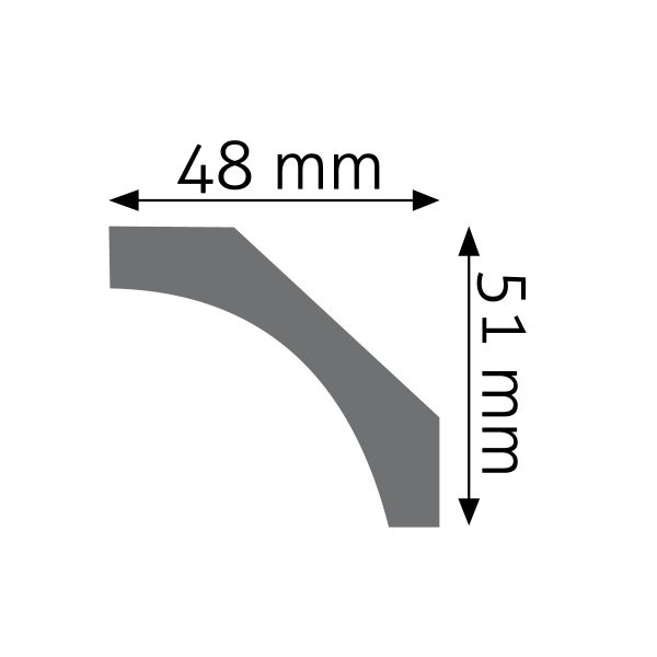 Listwa gzymsowa gładka LGG-28F 235cm 5,1cm x 4,8cm Creativa FLEX - obrazek 2