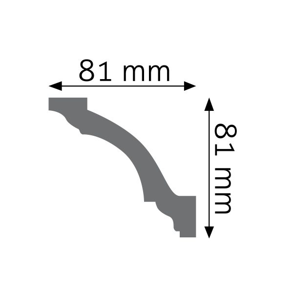 Listwa gzymsowa gładka LGG-29F 235cm 8,1cm x 8,1cm Creativa FLEX - obrazek 2