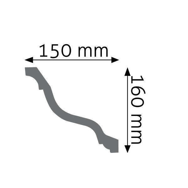 Listwa gzymsowa gładka LGG-30 240cm 16cm x 15cm Creativa - obrazek 2