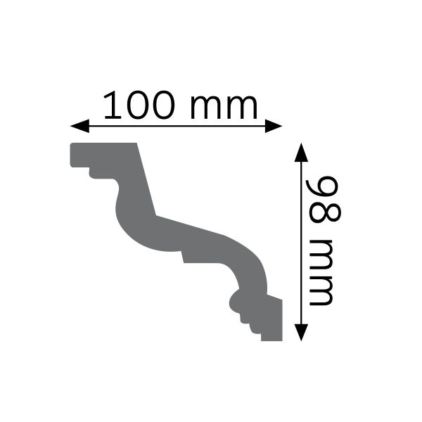 Listwa gzymsowa gładka LGG-32 240cm 10cm x 9,8cm Creativa - obrazek 2