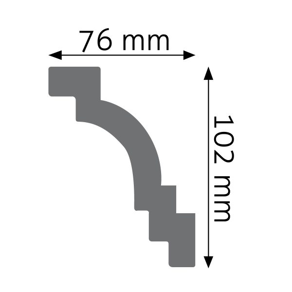 Listwa gzymsowa gładka LGG-33 240cm 10,2cm x 7,6cm Creativa - obrazek 2