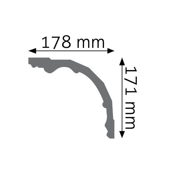 Listwa gzymsowa gładka LGG-35 240cm 17cm x 18cm Creativa - obrazek 2