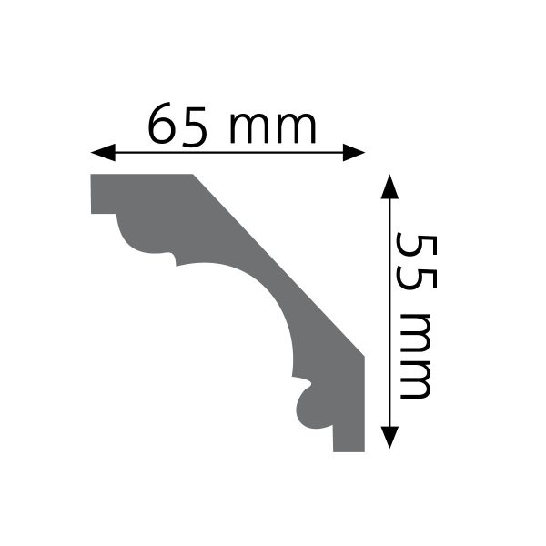 Listwa gzymsowa zdobiona LGZ-02F 235cm 5,5cm x 6,5cm Creativa FLEX - obrazek 2