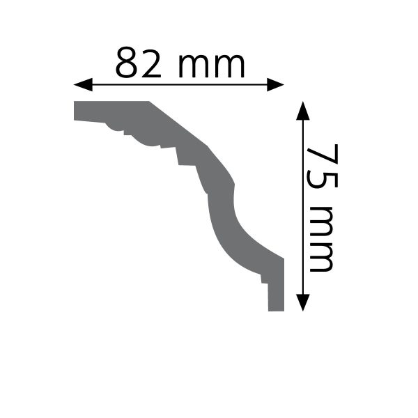 Listwa gzymsowa gładka LGG-01 240cm 7,5cm x 8,2cm Creativa - obrazek 2