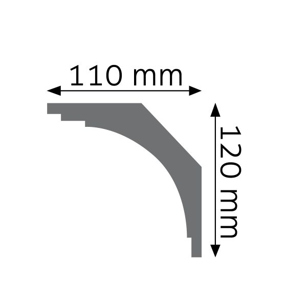 Listwa gzymsowa gładka LGG-02 240cm 11cm x 12cm Creativa - obrazek 3