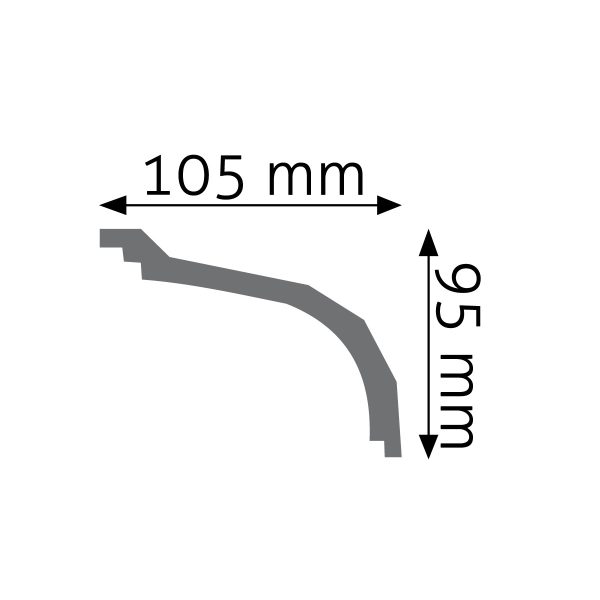 Listwa gzymsowa gładka LGG-05 240cm 9,5cm x 10,5cm Creativ - obrazek 2