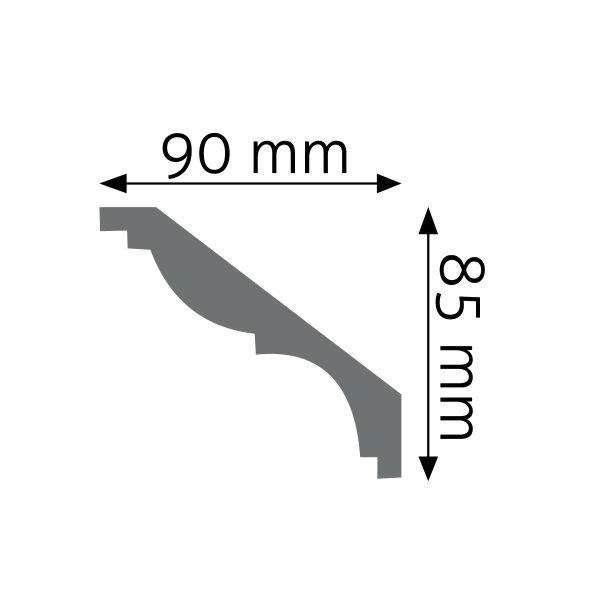 Listwa gzymsowa gładka LGG-08F 235cm 8,5cm x 9cm Creativa FLEX - obrazek 2