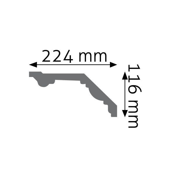 Listwa gzymsowa gładka LGG-09 240cm 11,6cm x 22,4cm Creativa - obrazek 2