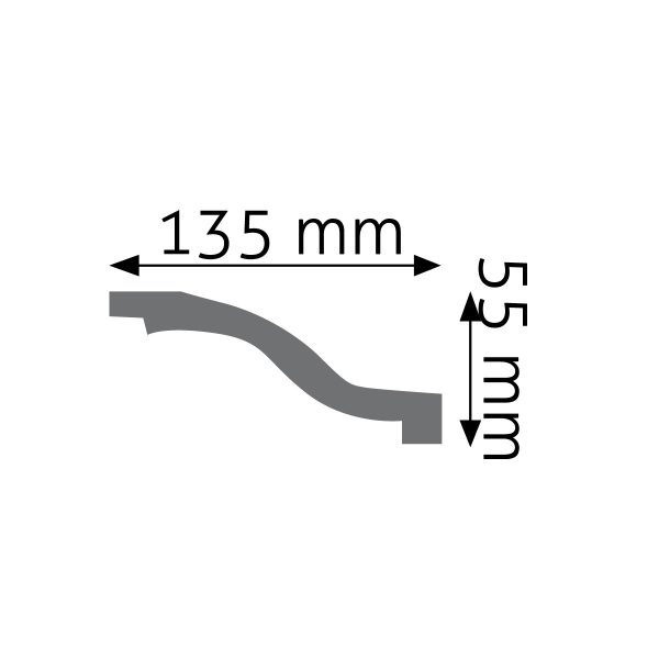 Listwa gzymsowa gładka LGG-10 240cm 5,5cm x 13,5cm Creativa - obrazek 2