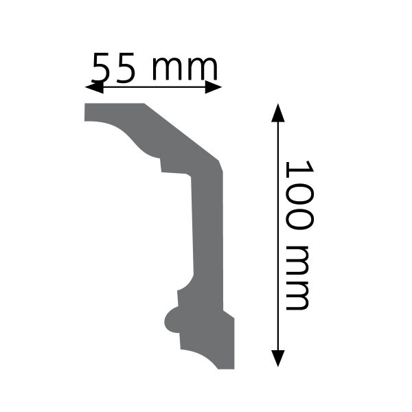 Listwa gzymsowa gładka LGG-13 240cm 10cm x 5,5cm Creativa - obrazek 2