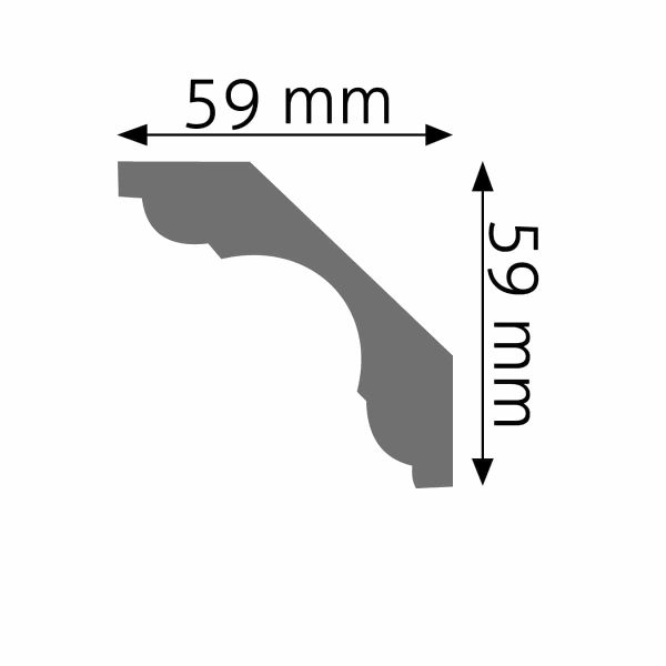 Listwa gzymsowa gładka LGG-03 240cm 5,9cm x 5,9cm Creativa - obrazek 2