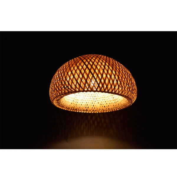 Lampa w stylu Boho ręcznie wykonana z naturalnego drewna bambusowego 30cm E27