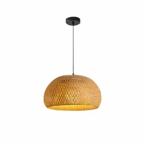 Lampa w stylu Boho ręcznie wykonana z naturalnego drewna bambusowego 30cm E27