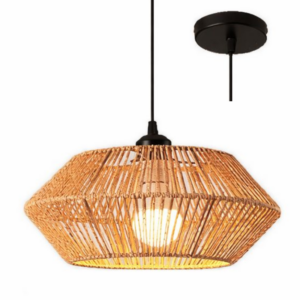 Wisząca lampa jutowa pleciona BOHO Naturalna wykonana ręcznie 32cm E27 5207706-A5