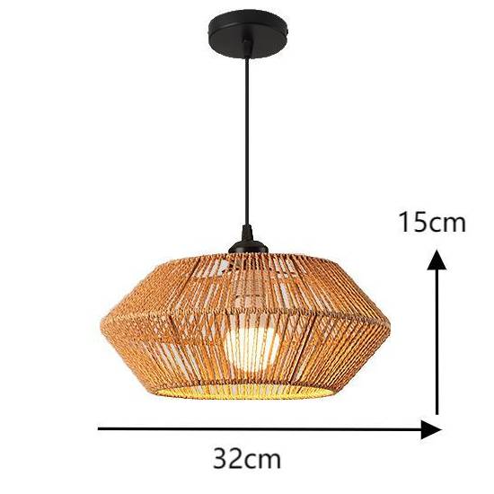 Wisząca lampa jutowa pleciona BOHO Naturalna wykonana ręcznie 32cm E27 5207706-A5 - obrazek 12