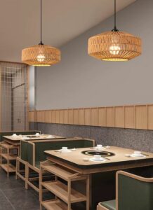 Lampa w stylu Boho ręcznie wykonana z naturalnego sznura jutowego oraz metalowego korpusu 30cm E27