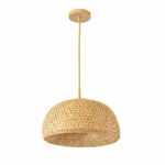 Wisząca lampa bambusowa BOHO Naturalna Wykonana Ręcznie 30cm E27 5207-A