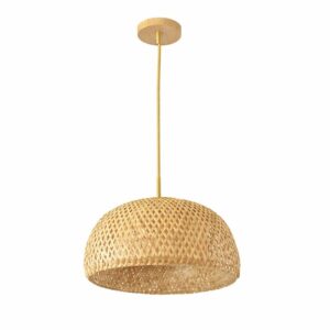 Wisząca lampa bambusowa BOHO Naturalna Wykonana Ręcznie 30cm E27 5207-A