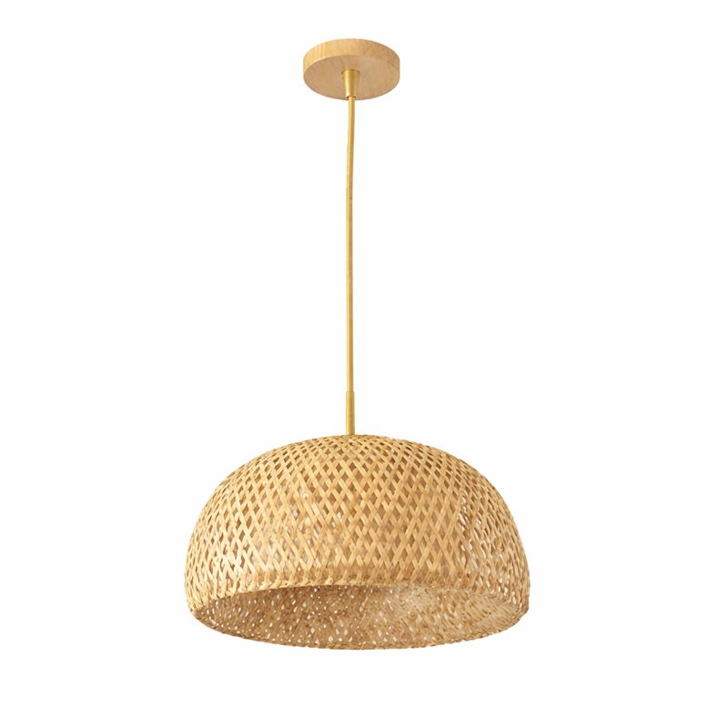 Wisząca lampa bambusowa BOHO Naturalna Wykonana Ręcznie 30cm E27 5207-A