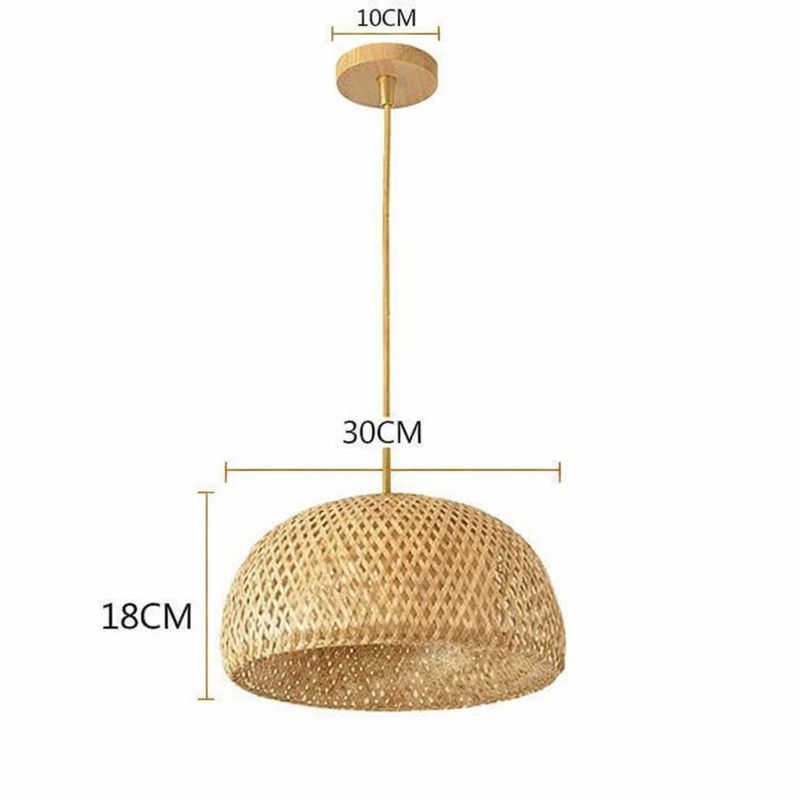 Wisząca lampa bambusowa BOHO Naturalna Wykonana Ręcznie 30cm E27 5207-A - obrazek 2