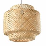 Lampa w stylu Boho ręcznie wykonana z naturalnego drewna bambusowego 40cm E27