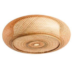 Lampa Plafon Boho sufitowy duży 50cm ręcznie wykonany z drewna bambusowego 2xE27