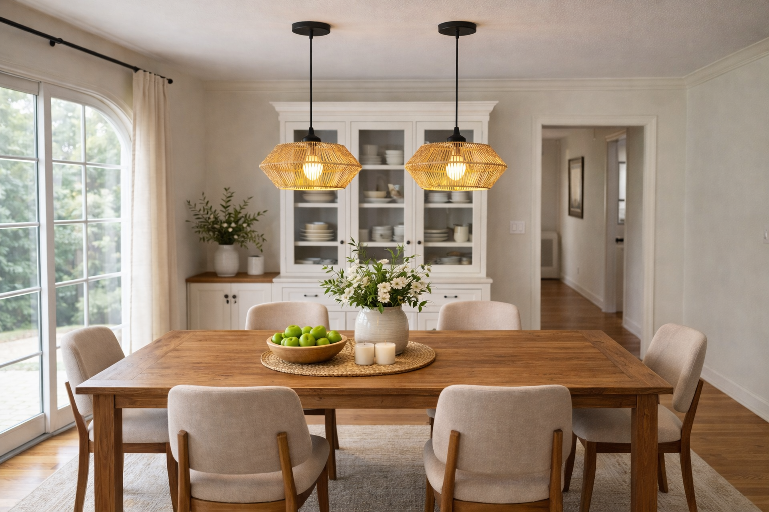 Wisząca lampa jutowa pleciona BOHO Naturalna wykonana ręcznie 32cm E27 5207706-A5 - obrazek 6