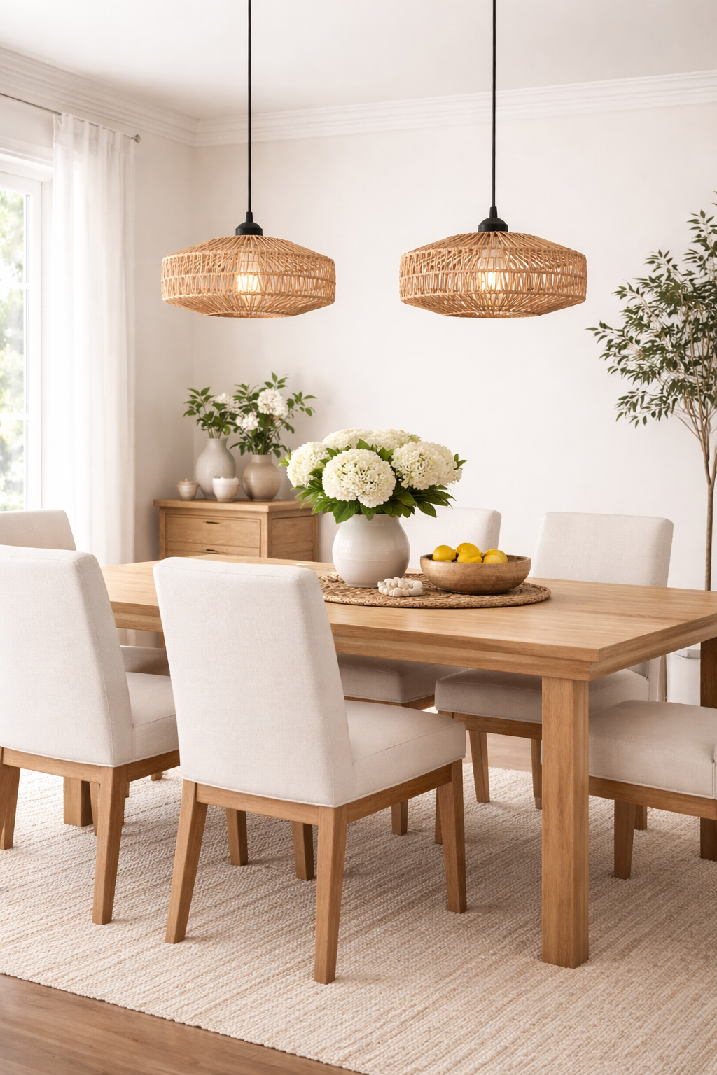 Wisząca lampa jutowa pleciona BOHO Naturalna wykonana ręcznie 30cm E27 5207706-A8 - obrazek 2