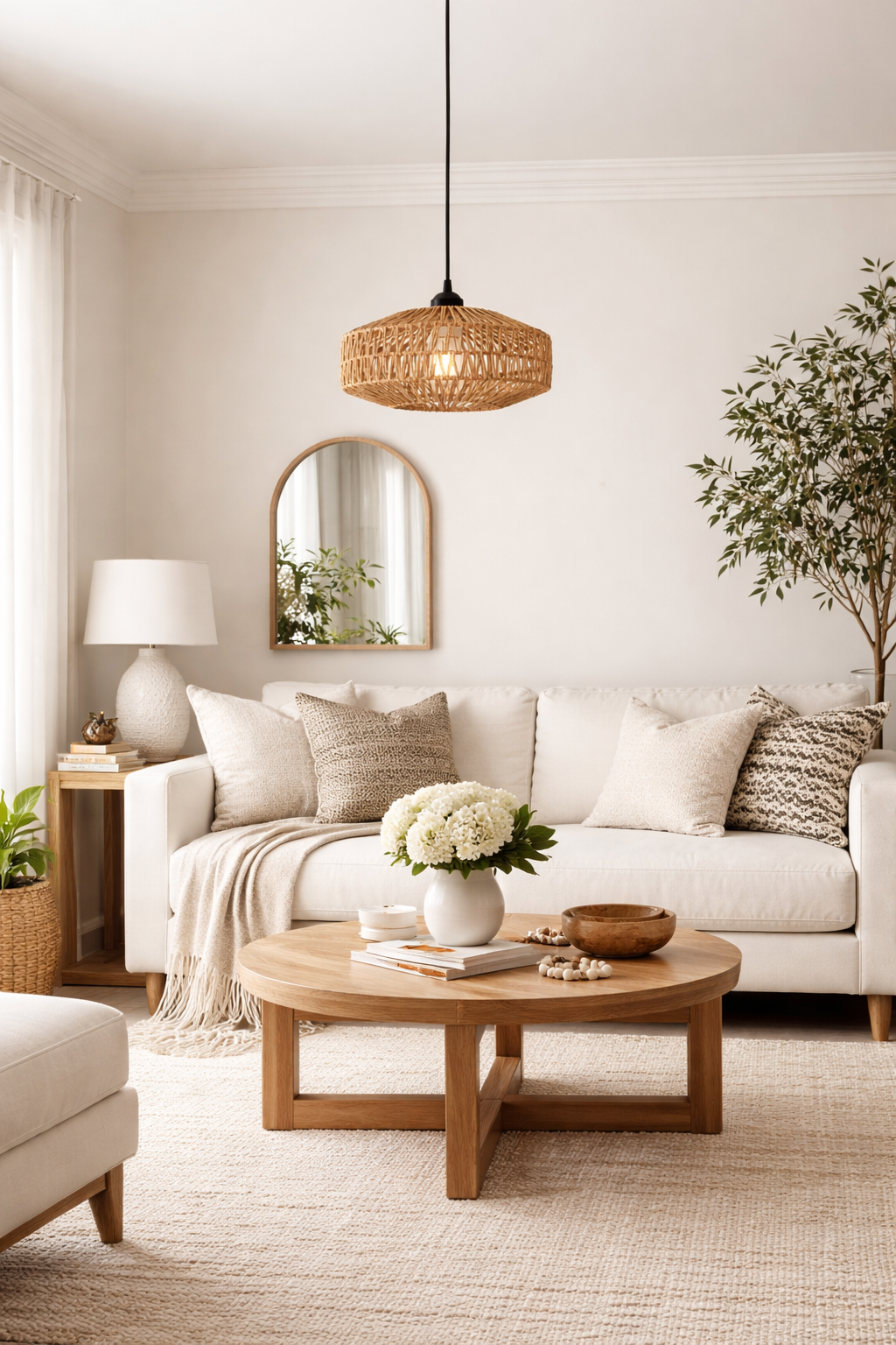 Wisząca lampa jutowa pleciona BOHO Naturalna wykonana ręcznie 30cm E27 5207706-A8 - obrazek 3