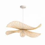 Wisząca lampa bambusowa Kapelusz BOHO Naturalna pleciona Rattan 65cm E27