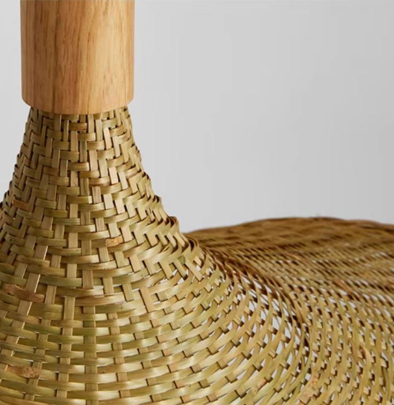 Wisząca lampa bambusowa Kapelusz Kaskada BOHO Naturalna pleciona Rattan 3 punkty światła E27 - obrazek 5