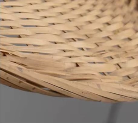 Wisząca lampa bambusowa Kapelusz Kaskada BOHO Naturalna pleciona Rattan 3 punkty światła E27 - obrazek 3